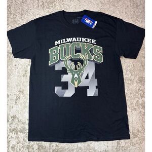 NBA Milwaukee Bucks Giannis Antetokounmpo, Mens Shirt, Large, Black, NWT‎